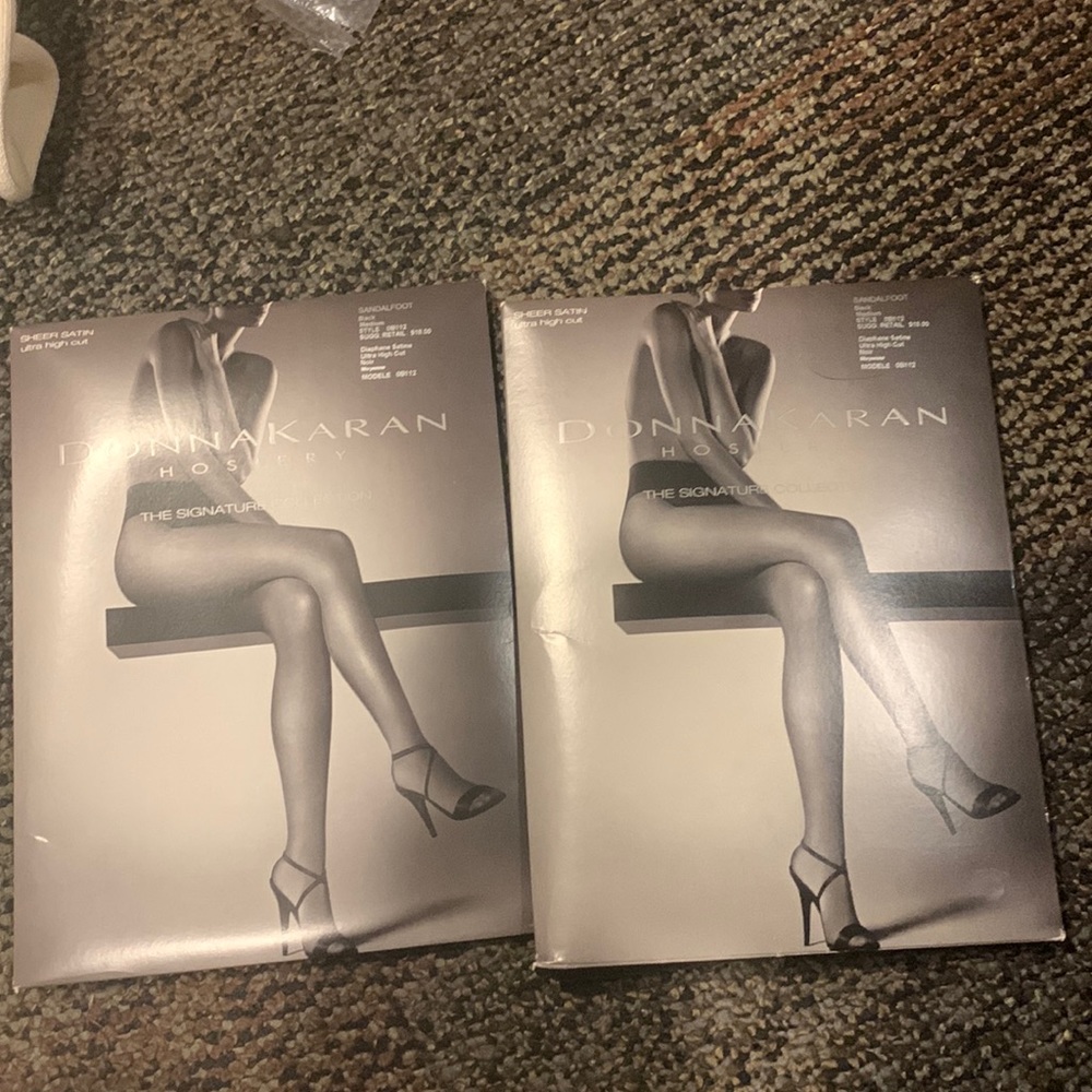 2 unopened Donna Karan black stockings